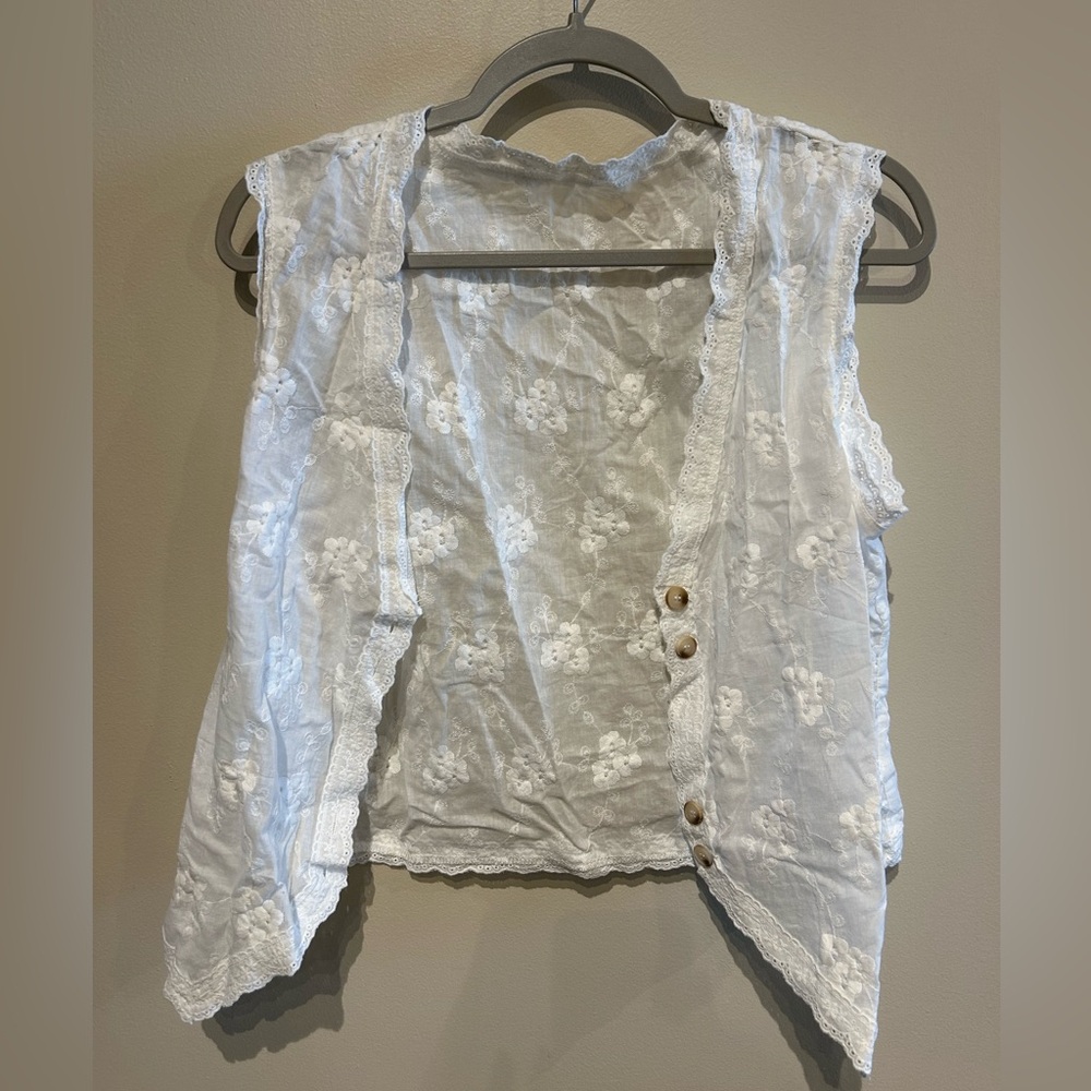 V-Neck Button Up Vest Jacket